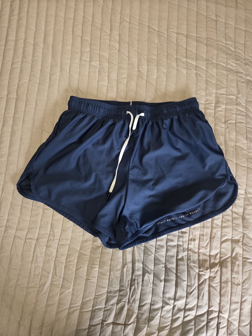 Fourlaps RE-UP Navy Blue Mesh Running Training Shorts with Built-In Liner - XS